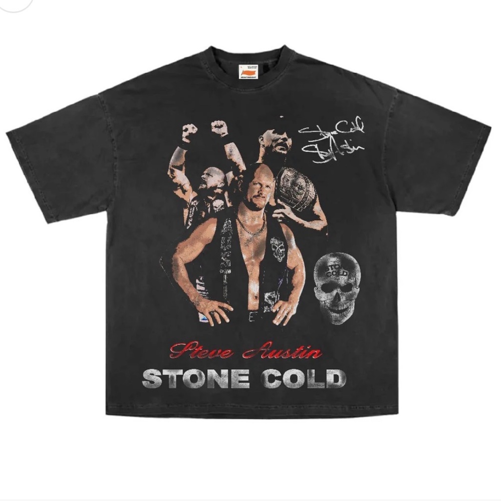 COLD WASH STUNNER TEE
Stone cold Steve Austin Vintage Tee.
Super high quality.